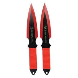 2 Piece Throwing Knife Red Color BioHazard-ST-TK2-109-set view