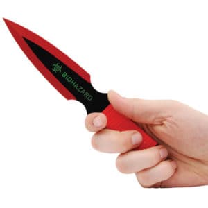2 Piece Throwing Knife Red Color BioHazard-ST-TK2-109-in hand view